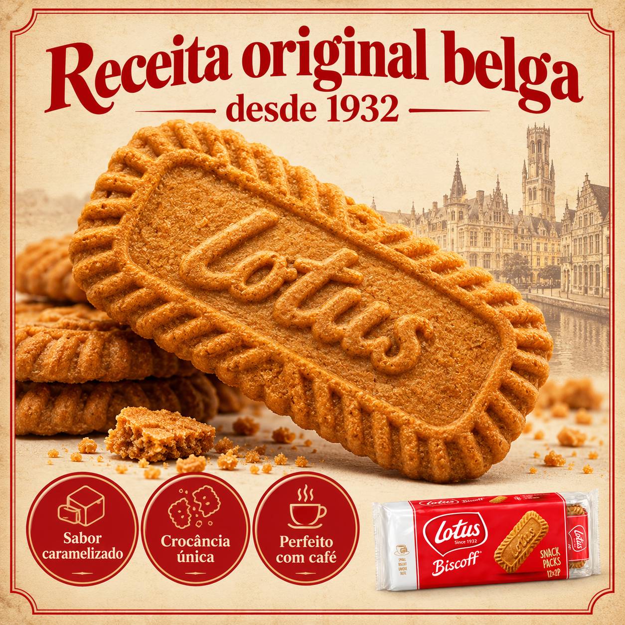 Kit 6 Biscoito Belga Lotus Biscoff Original 186g foto 8