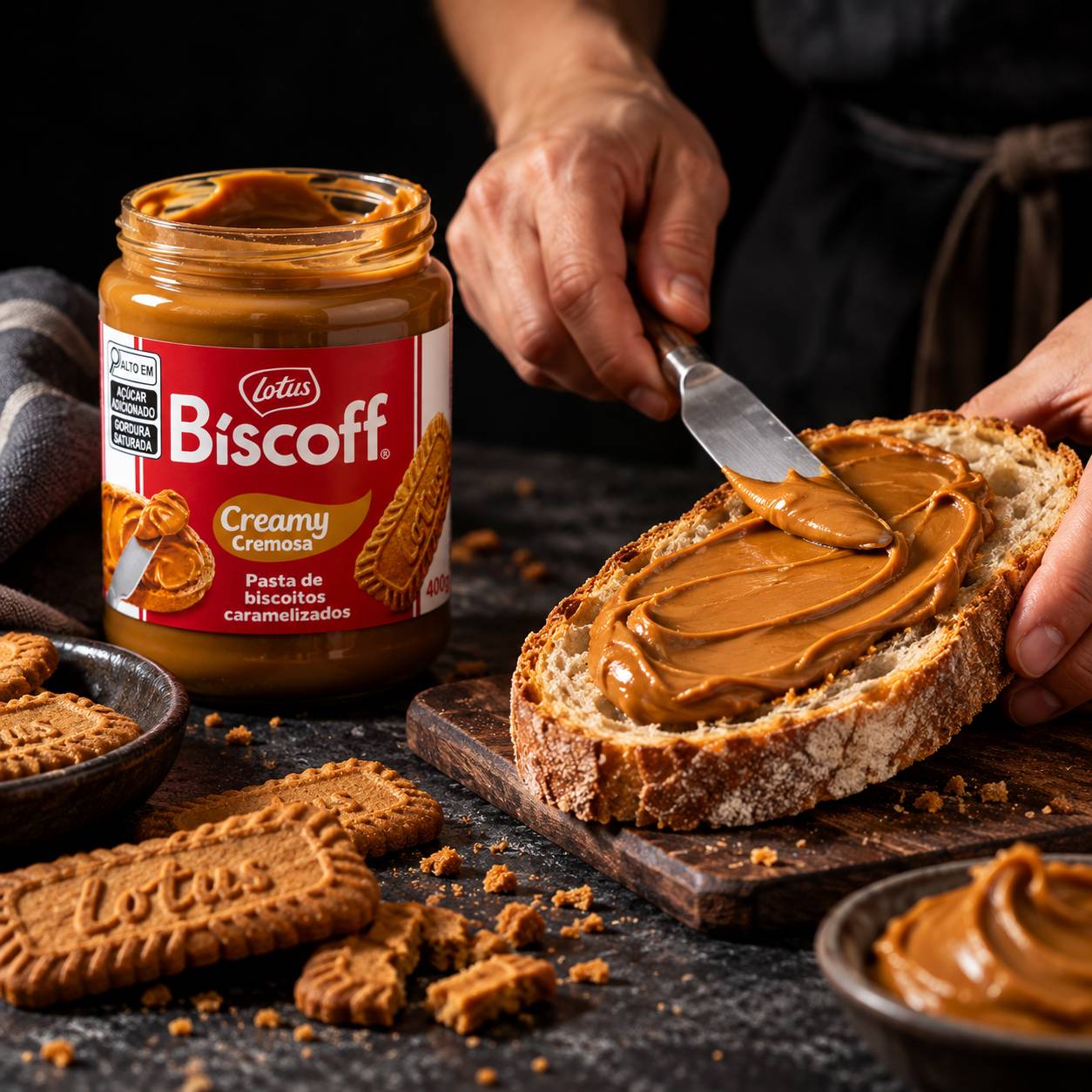 Kit 2 Pasta de Biscoito de LOTUS BISCOFF Creamy Caramel 400g foto 3