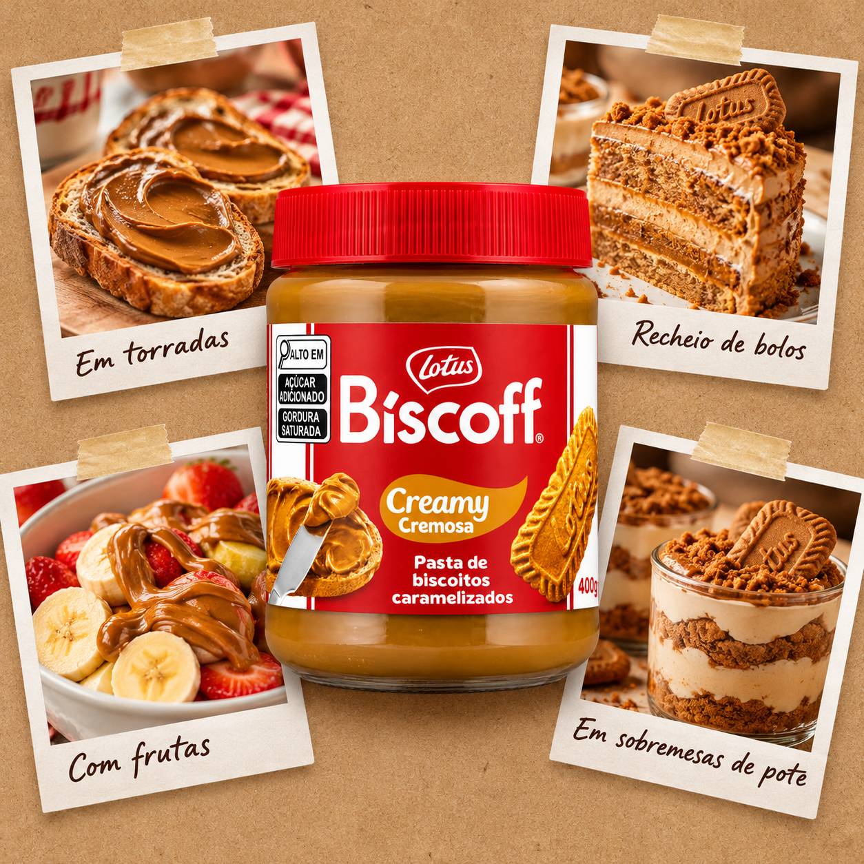 Kit 2 Pasta de Biscoito de LOTUS BISCOFF Creamy Caramel 400g foto 5