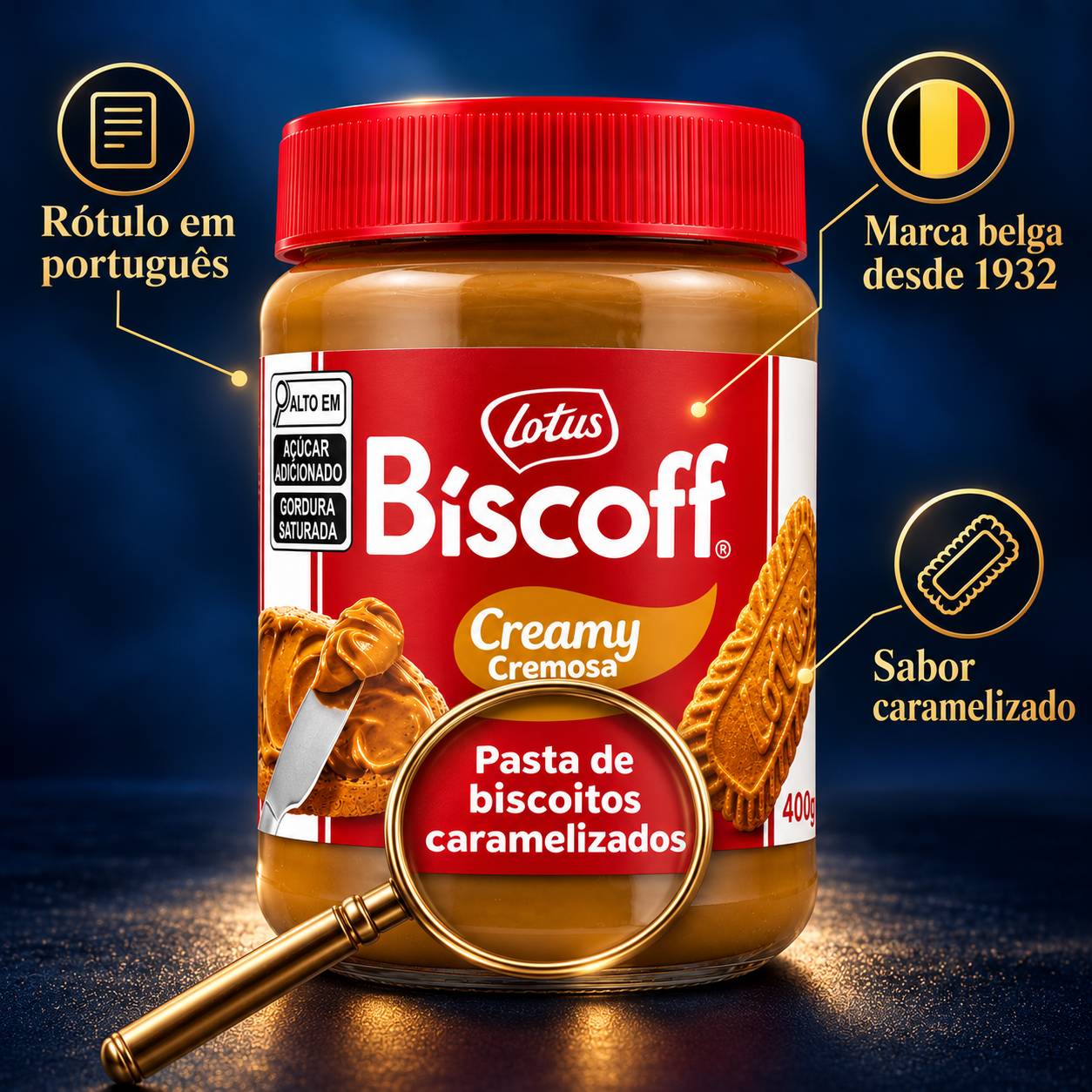 Kit 2 Pasta de Biscoito de LOTUS BISCOFF Creamy Caramel 400g foto 6