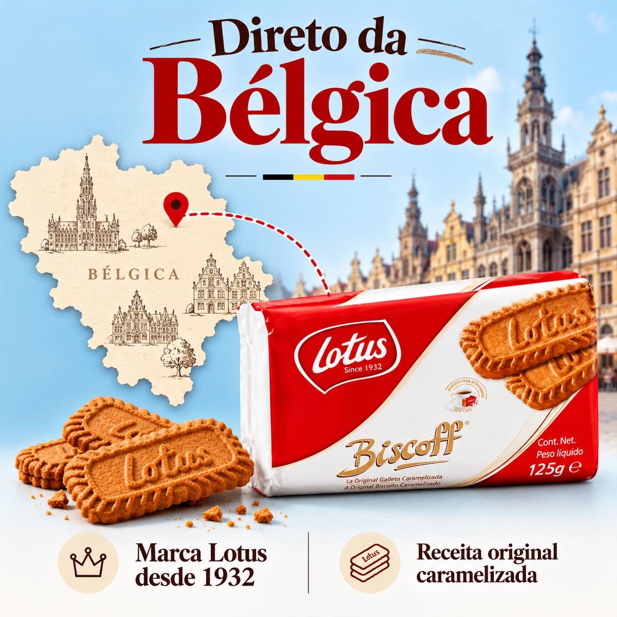 Kit 2 Biscoito Belga Tradicional LOTUS BISCOFF 125g foto 4