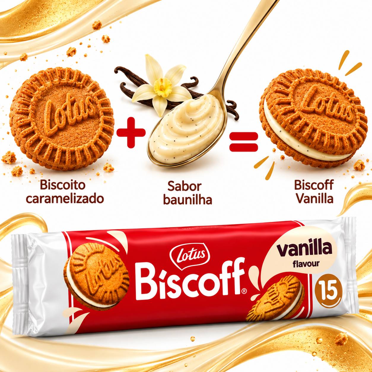 Kit 3 Biscoito Belga de Baunilha LOTUS BISCOFF 150g foto 2