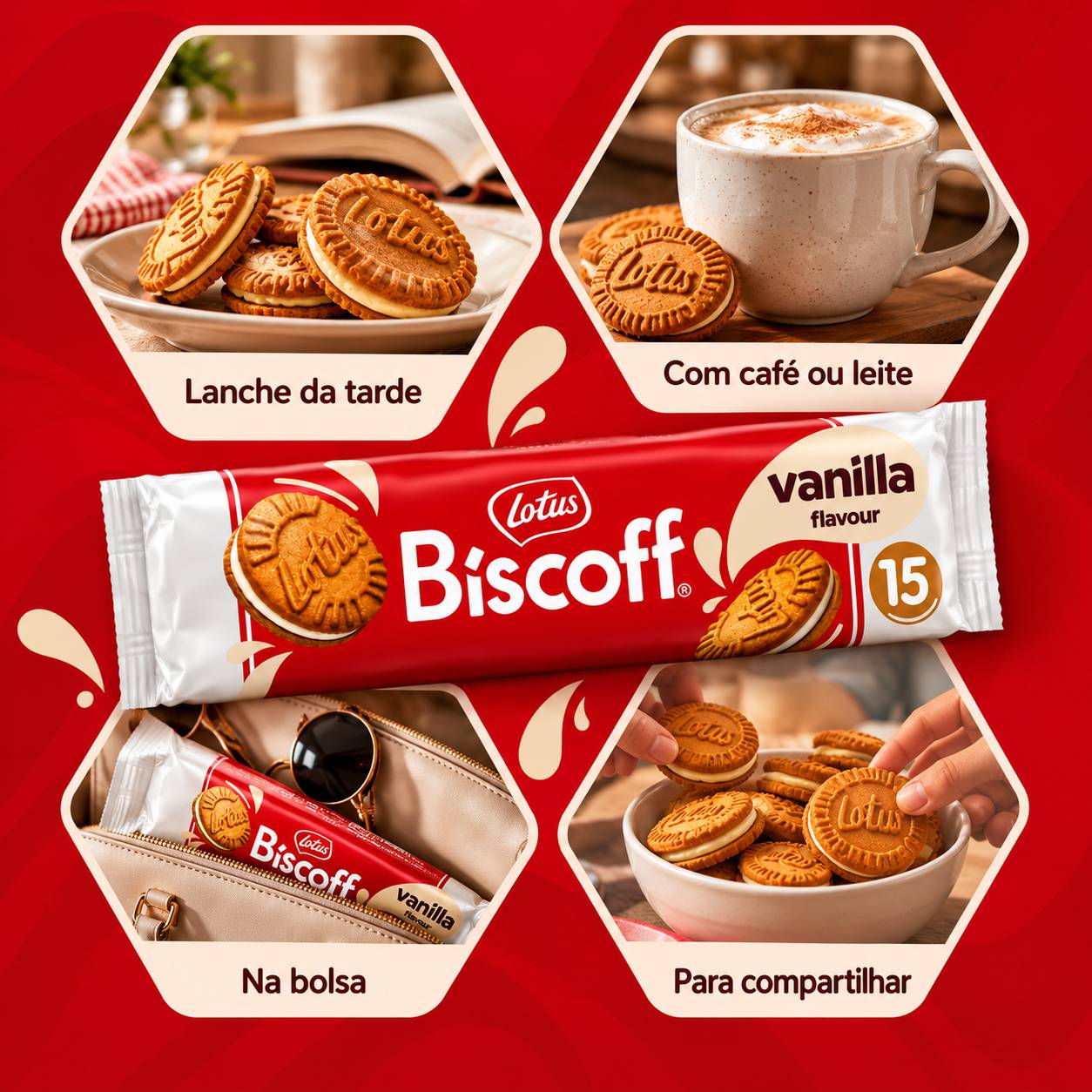 Kit 3 Biscoito Belga de Baunilha LOTUS BISCOFF 150g foto 5