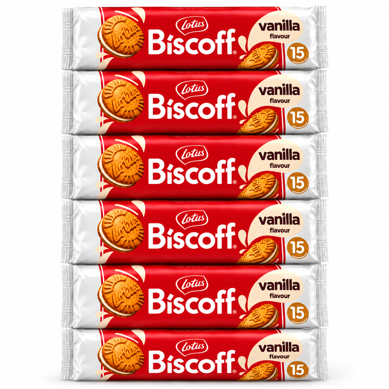 Kit 6 Biscoito Belga de Baunilha LOTUS BISCOFF 150g