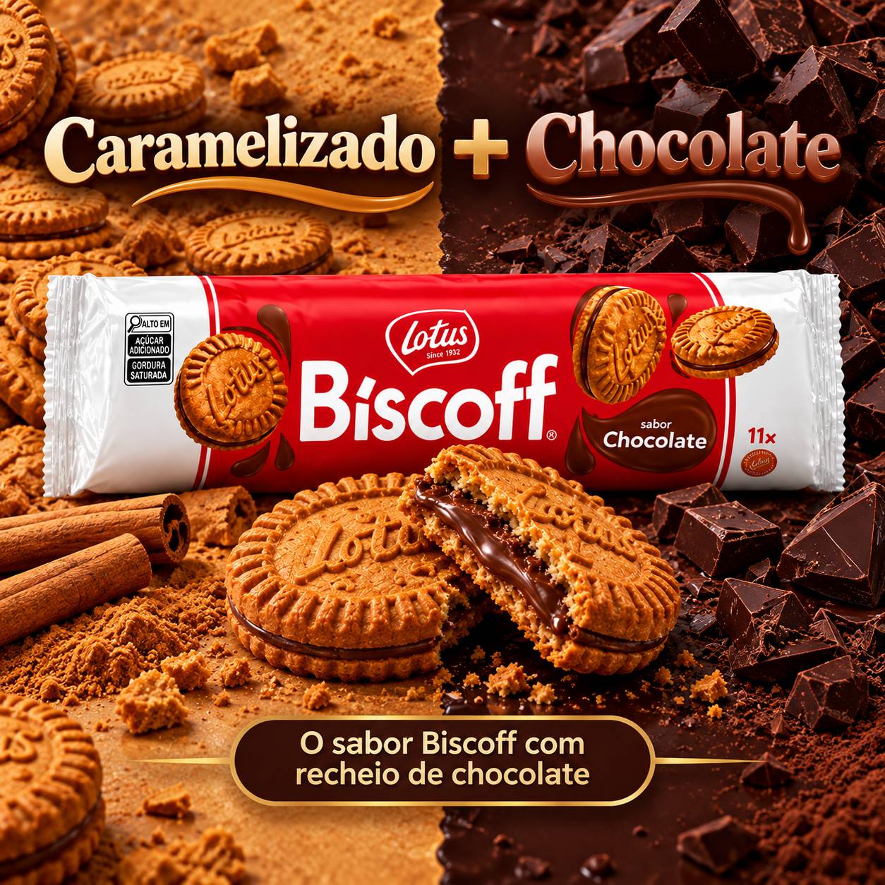 Kit 2 Biscoito Belga Creme de Chocolate LOTUS BISCOFF 150g foto 4