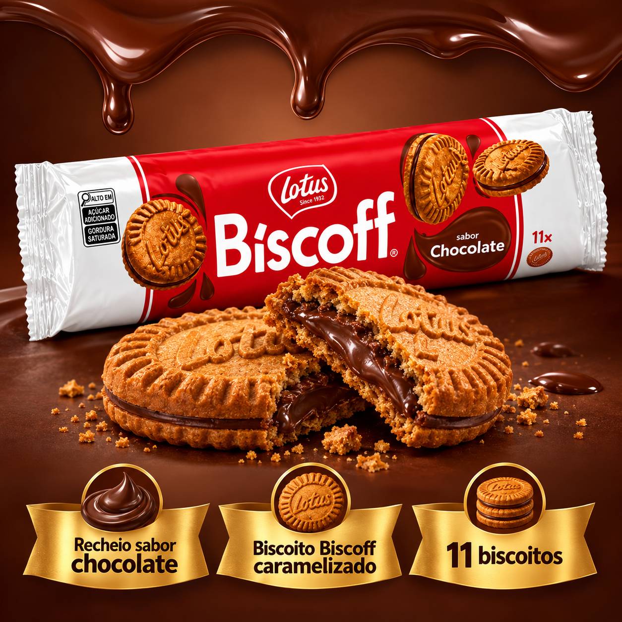 Kit 2 Biscoito Belga Creme de Chocolate LOTUS BISCOFF 150g foto 8