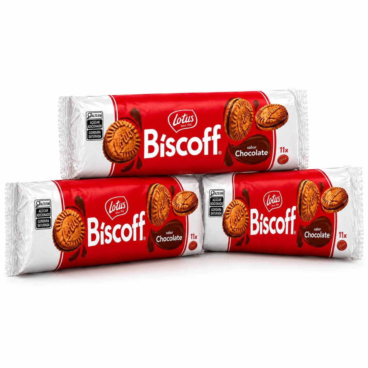 Kit 3 Biscoito Belga Creme de Chocolate LOTUS BISCOFF 150g