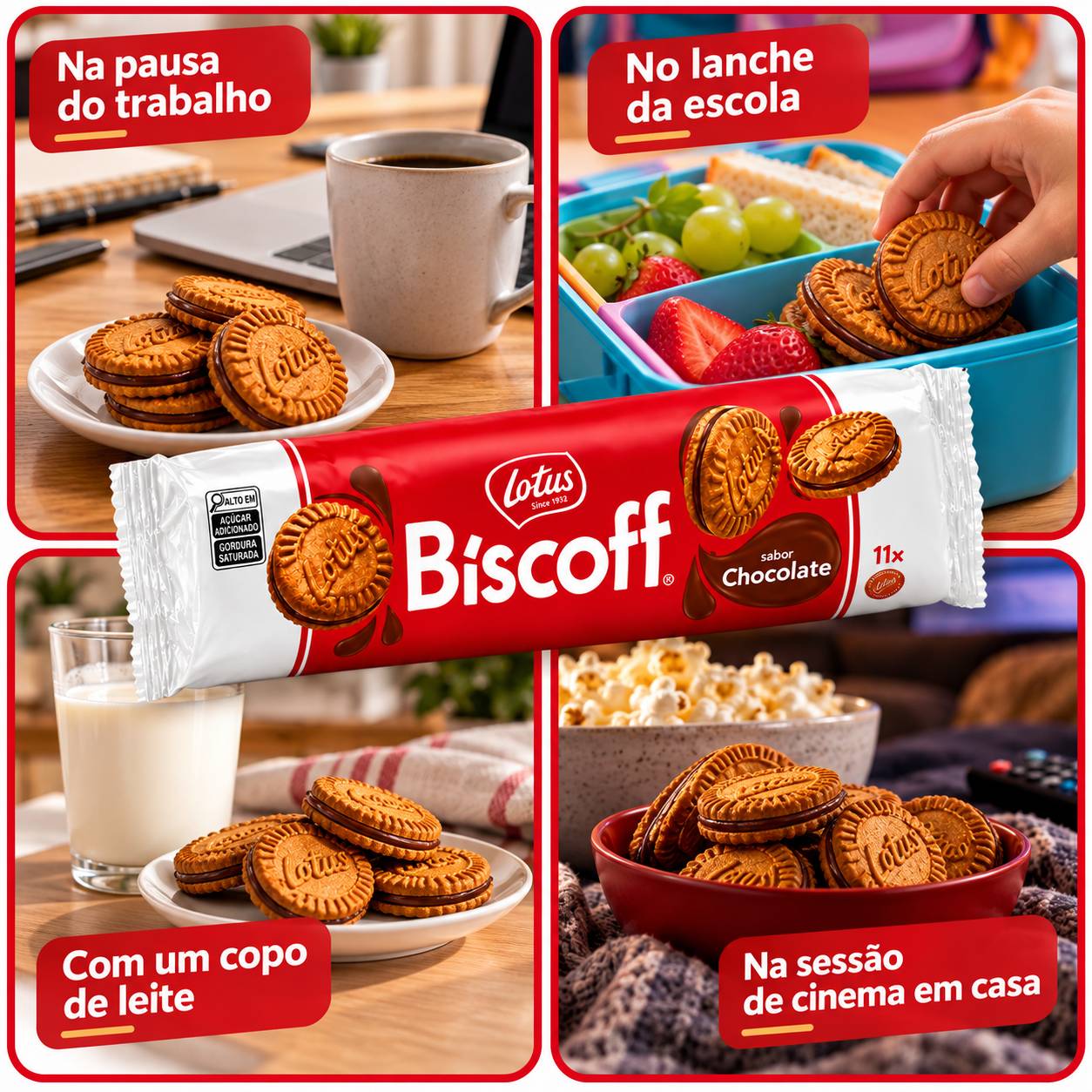 Kit 6 Biscoito Belga Creme de Chocolate LOTUS BISCOFF 150g foto 7