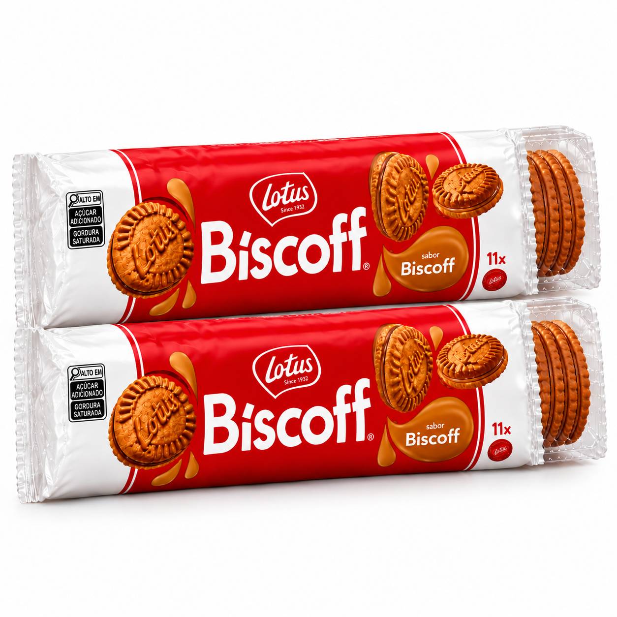 Kit 2 Biscoito Belga Reheado de Creme LOTUS BISCOFF 150g