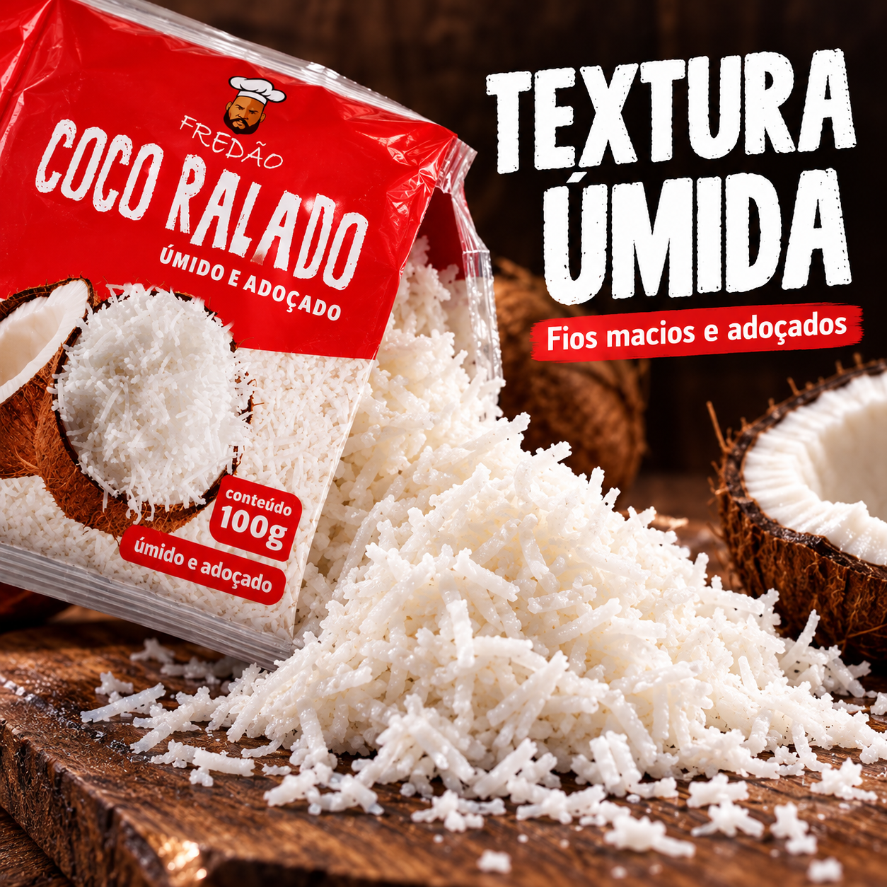 Coco Ralado FREDÃO Pacote 100g foto 4