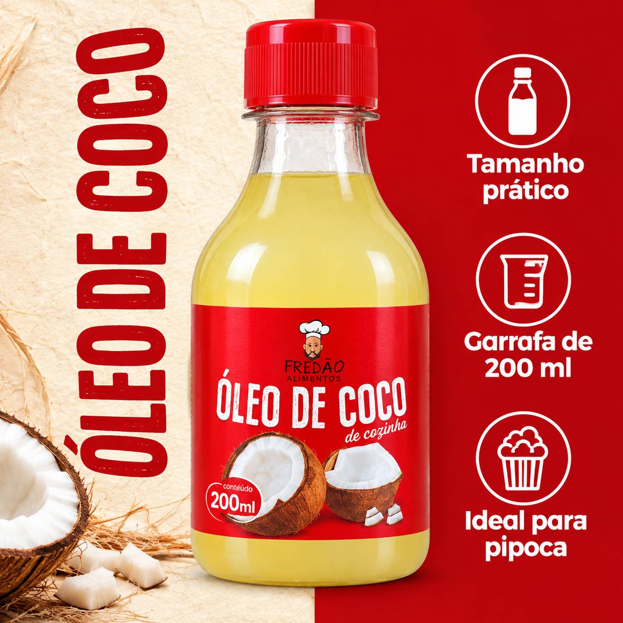 Óleo de Coco de Cozinha FREDÃO 200ml foto 5