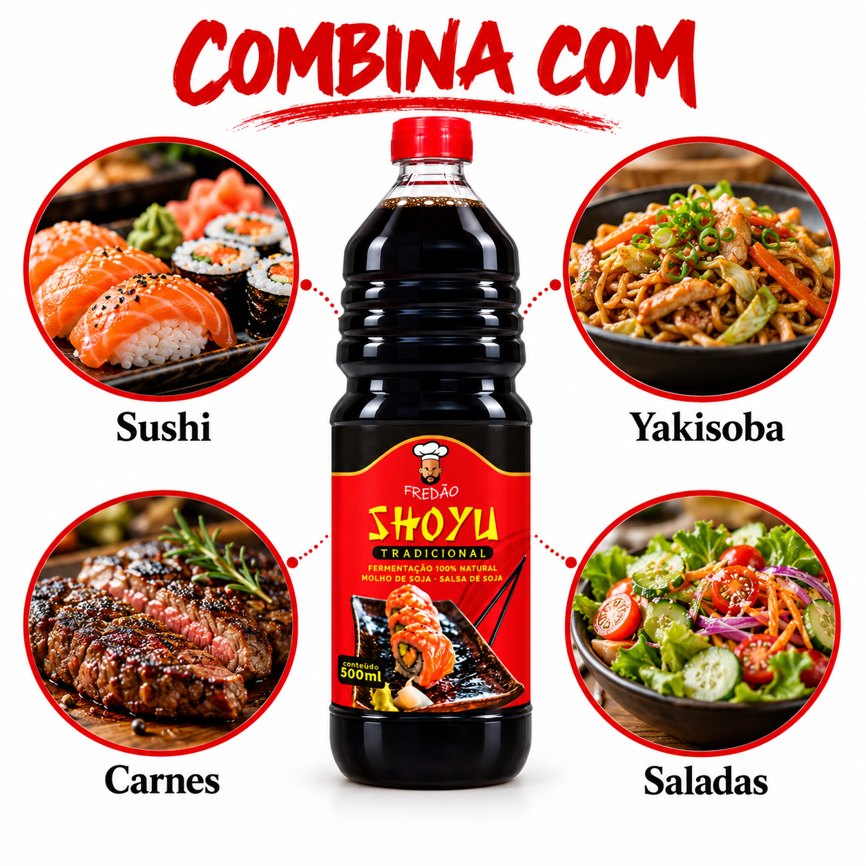 Molho Shoyu Premium FREDÂO 500ml foto 2