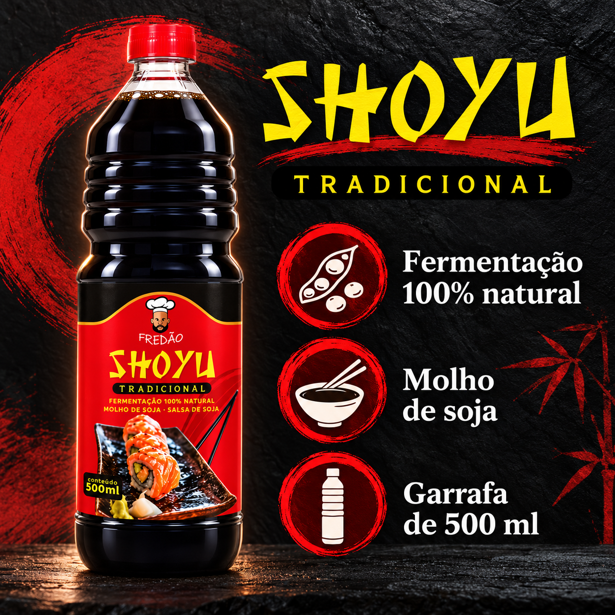 Molho Shoyu Premium FREDÂO 500ml foto 4