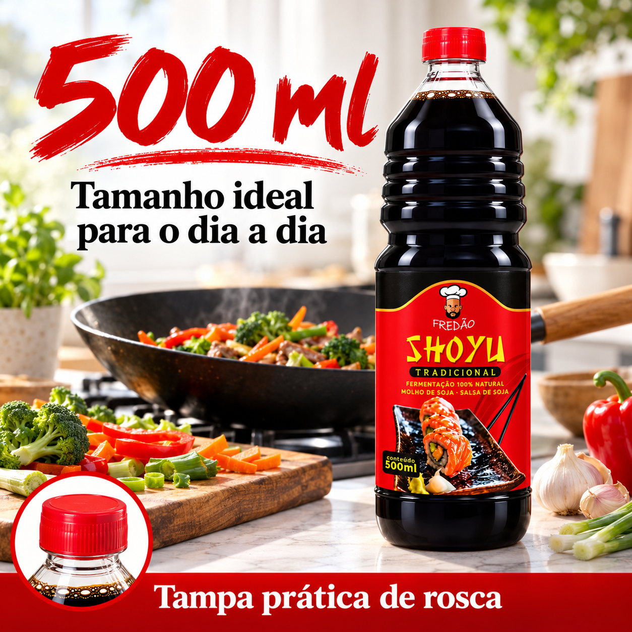 Molho Shoyu Premium FREDÂO 500ml foto 8