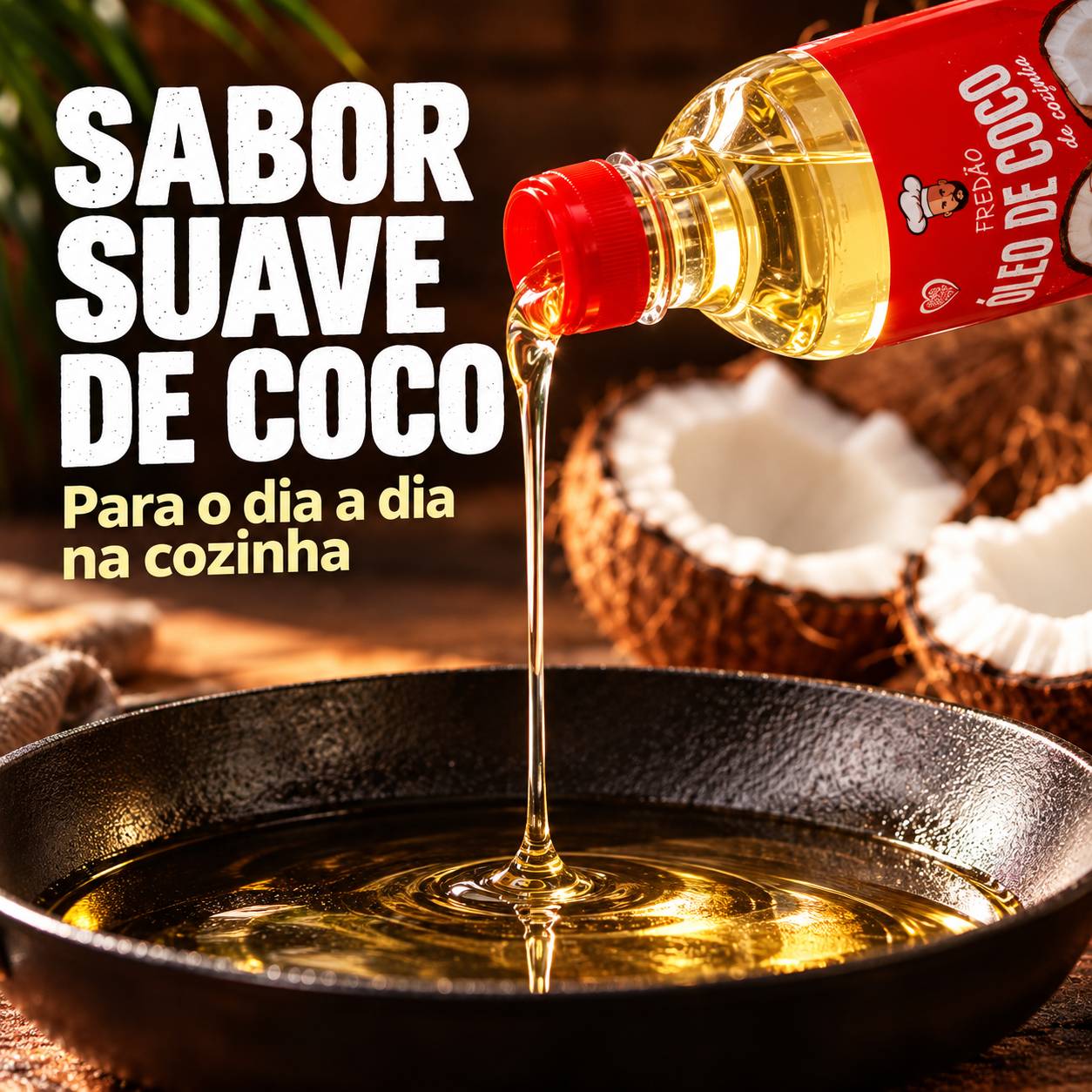 Kit 6 Óleo de Coco de Cozinha FREDÃO 500ml foto 7