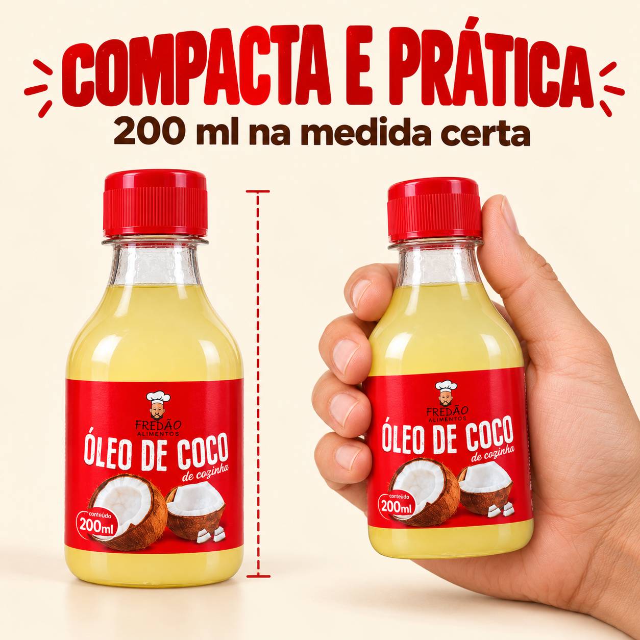 Kit 3 Óleo de Coco de Cozinha FREDÃO 200ml foto 4