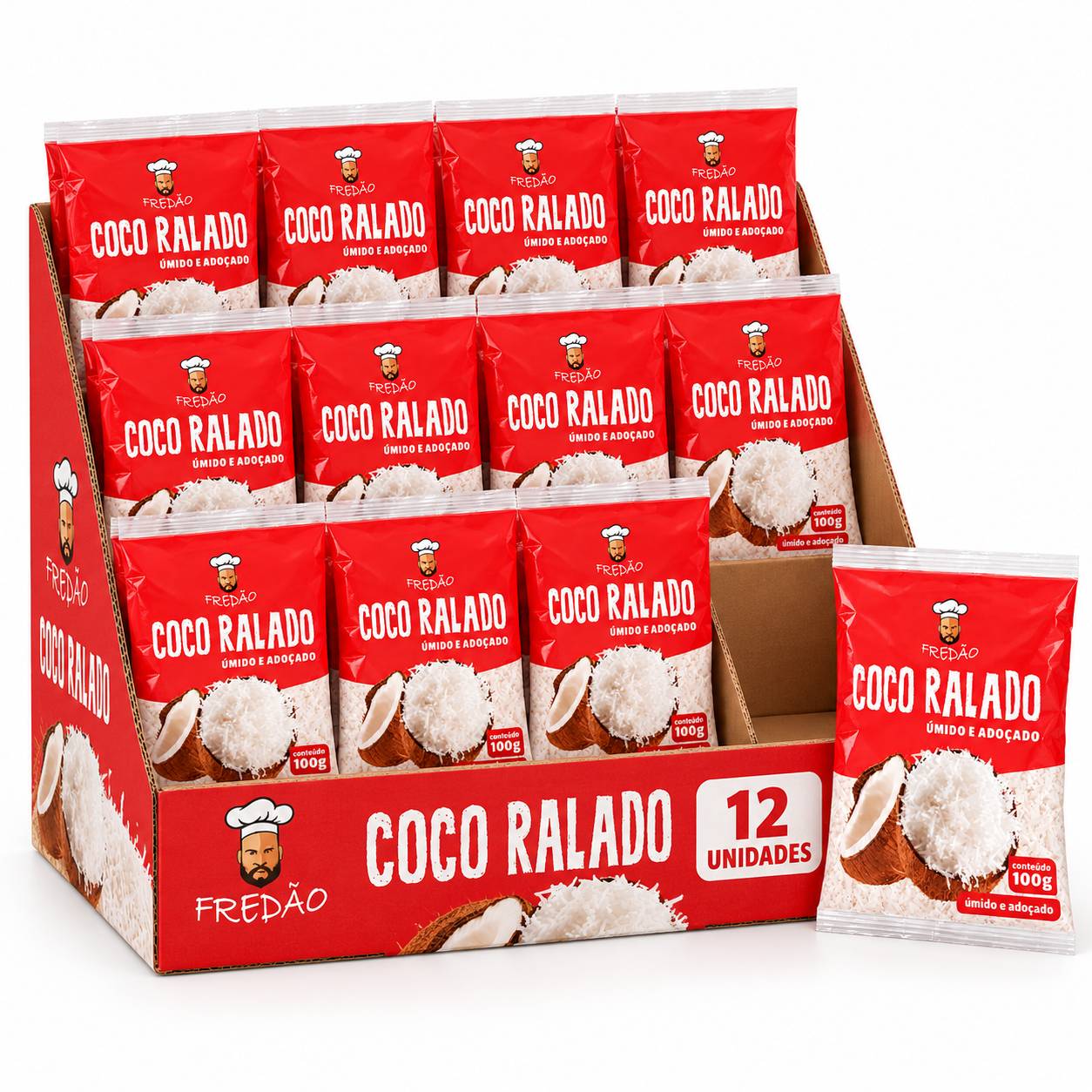 Kit 12 Coco Ralado FREDÃO Pacote 100g
