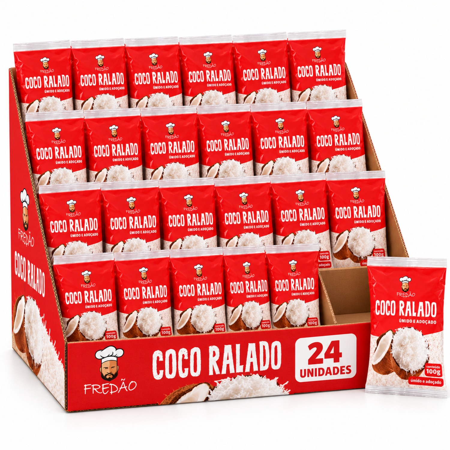 Kit 24 Coco Ralado FREDÃO Pacote 100g