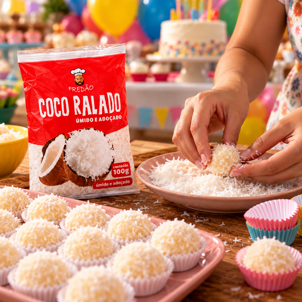 Kit 24 Coco Ralado FREDÃO Pacote 100g foto 3