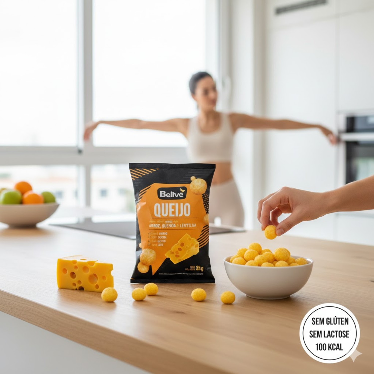 Snack Multigrãos Sabor Queijo s/ Gluten BELIVE 35g foto 2