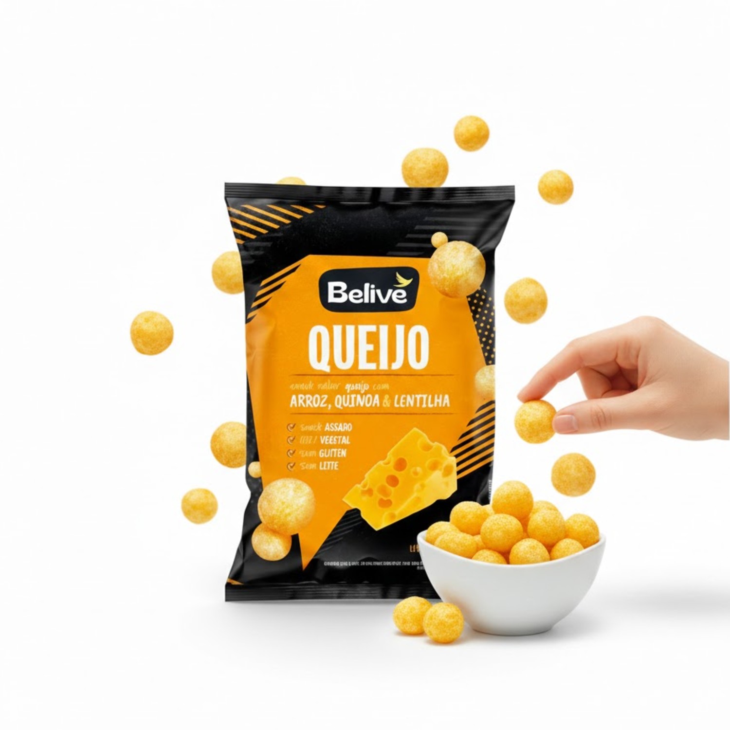Snack Multigrãos Sabor Queijo s/ Gluten BELIVE 35g foto 3