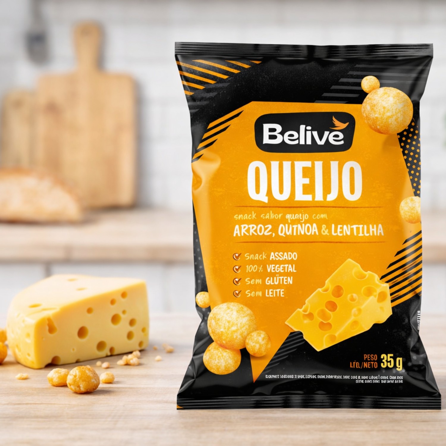 Snack Multigrãos Sabor Queijo s/ Gluten BELIVE 35g foto 6