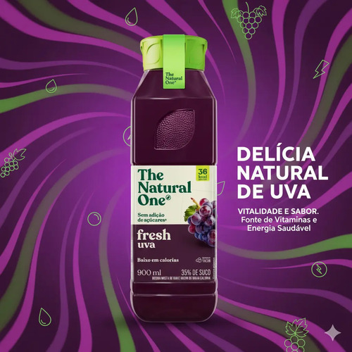 Suco Misto NATURAL ONE Uva Sem Ad. Açucar 900ml foto 3