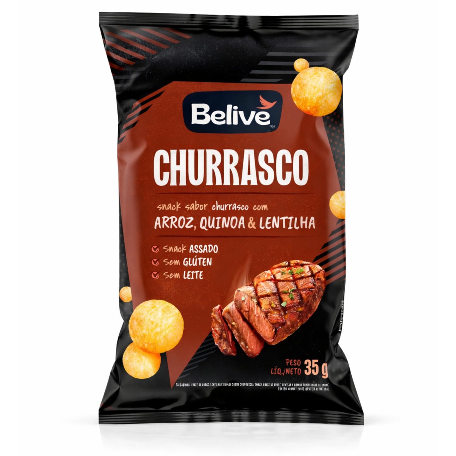 Snack Multigrãos Churrasco BELIVE s/ gluten 35g