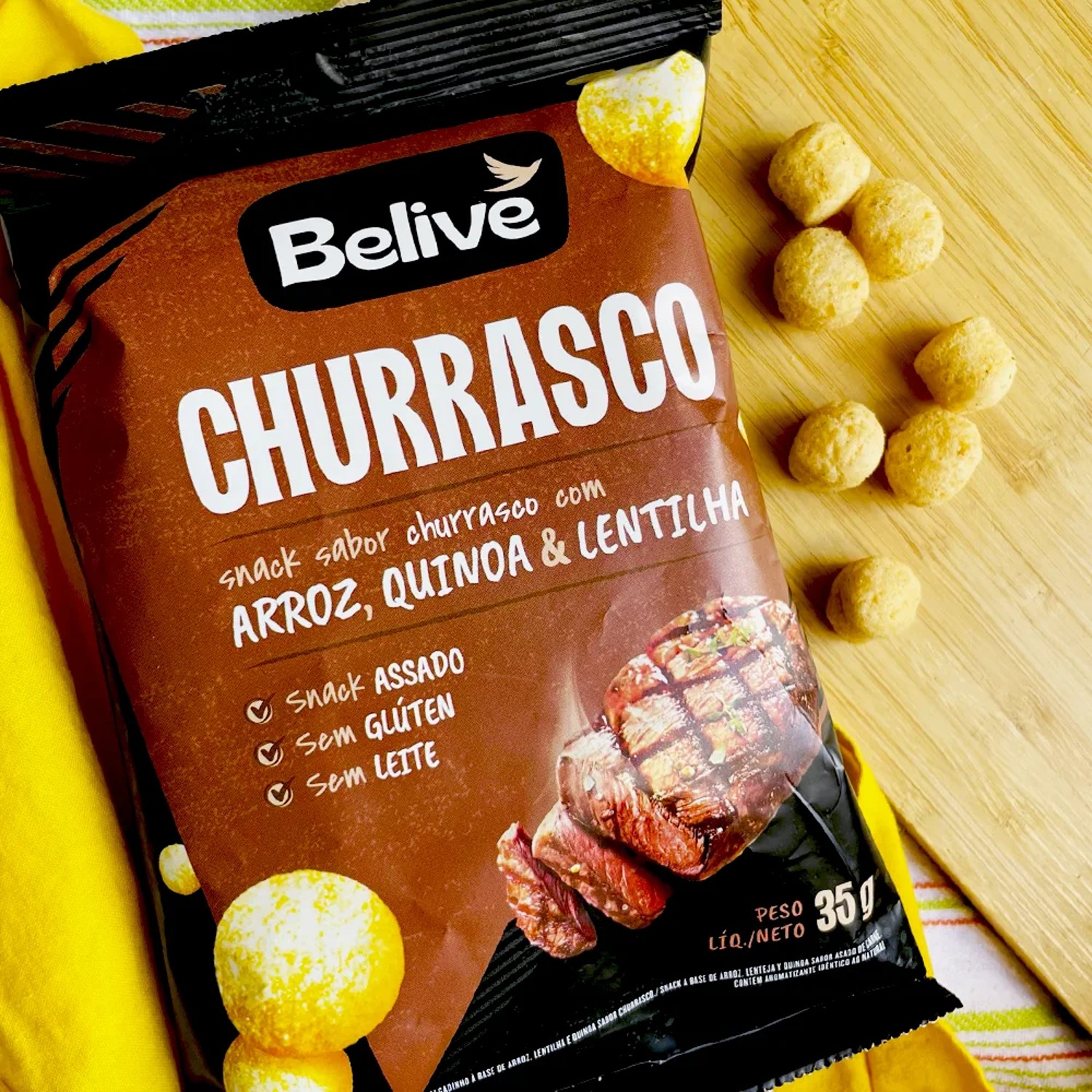 Snack Multigrãos Churrasco BELIVE s/ gluten 35g foto 2