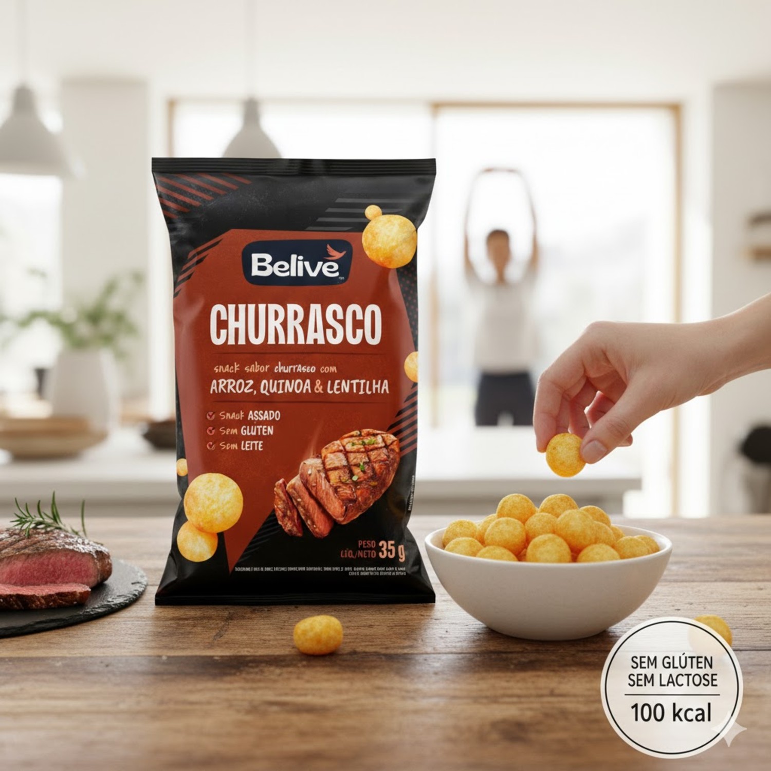 Snack Multigrãos Churrasco BELIVE s/ gluten 35g foto 3