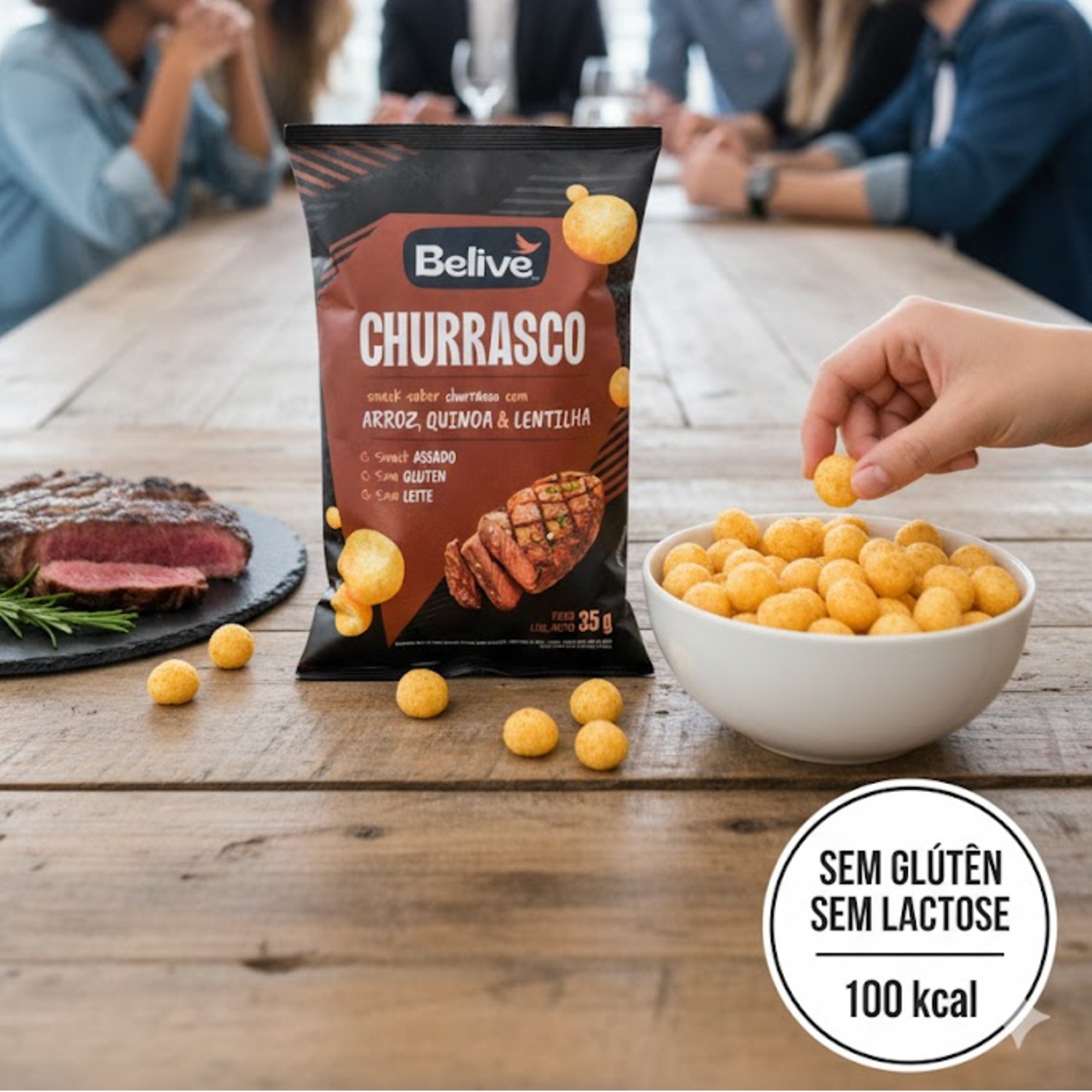 Snack Multigrãos Churrasco BELIVE s/ gluten 35g foto 5