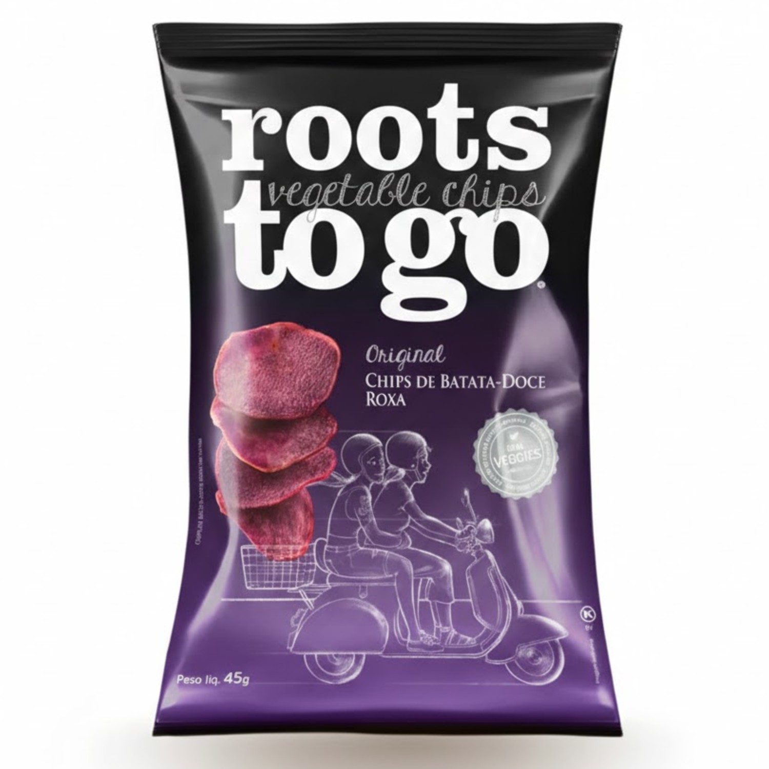 Chips Batata-Doce Roxa Original ROOTS TO GO 45g