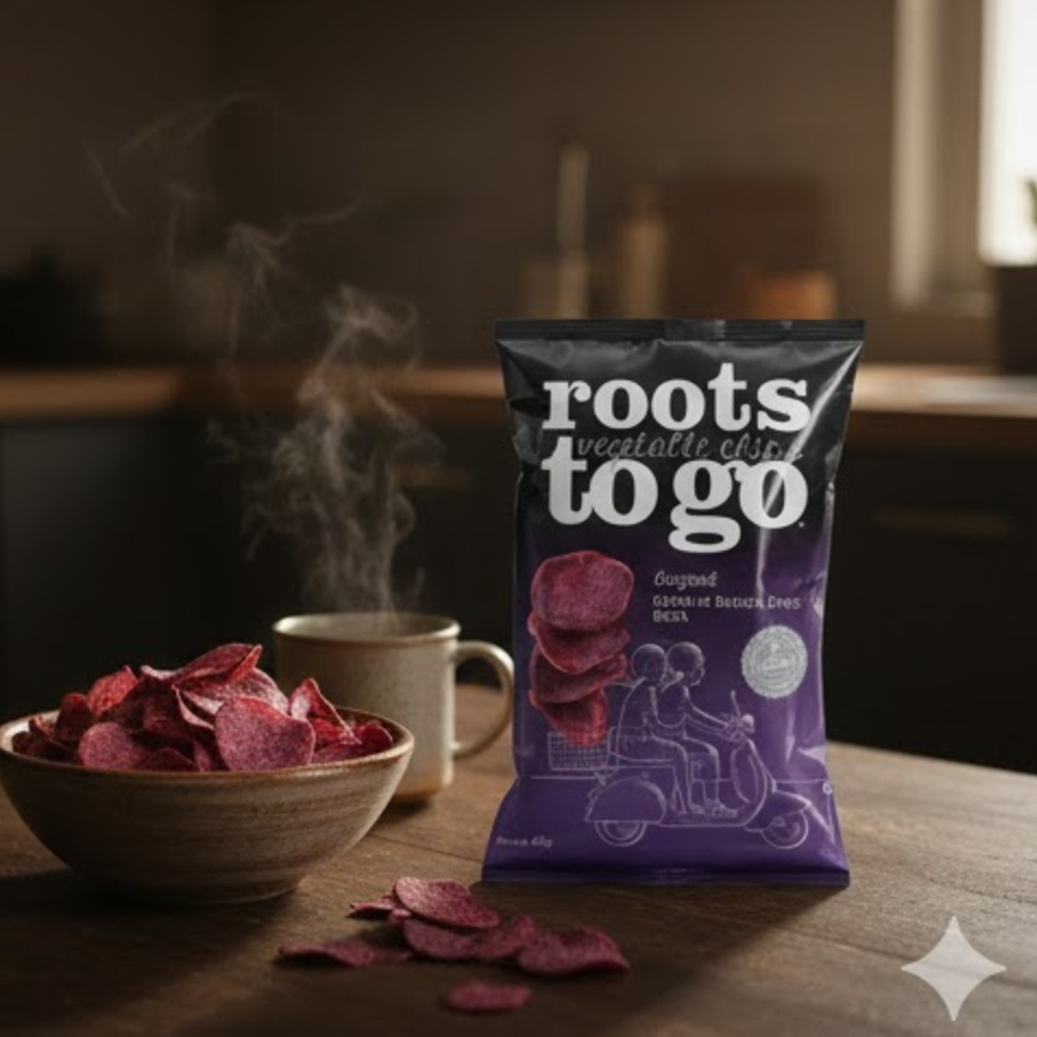 Chips Batata-Doce Roxa Original ROOTS TO GO 45g foto 3