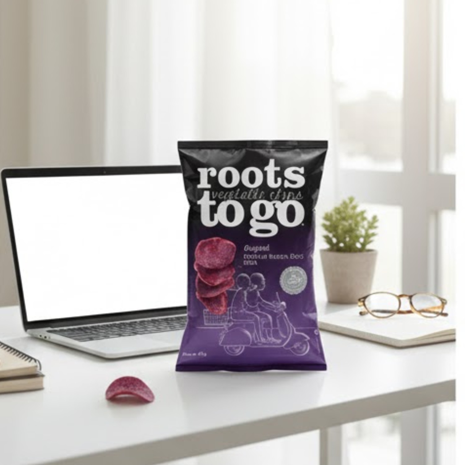 Chips Batata-Doce Roxa Original ROOTS TO GO 45g foto 5