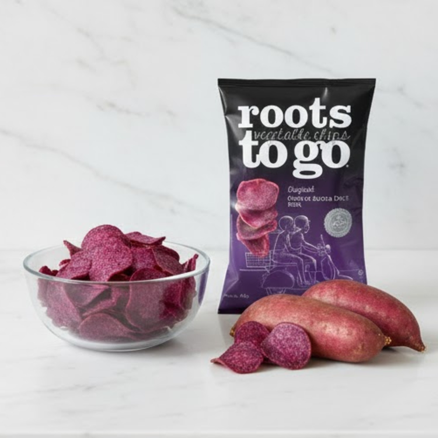 Chips Batata-Doce Roxa Original ROOTS TO GO 45g foto 7