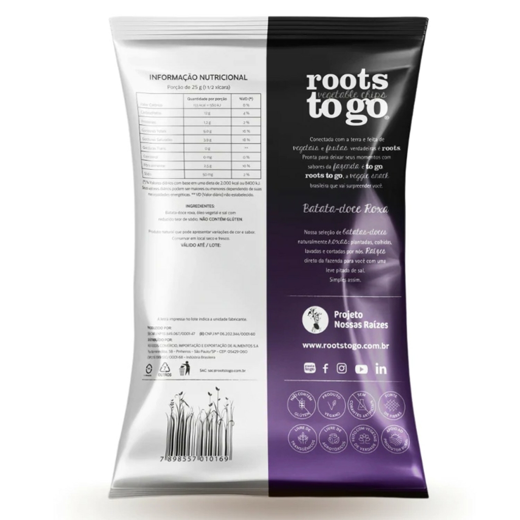 Chips Batata-Doce Roxa Original ROOTS TO GO 45g foto 10