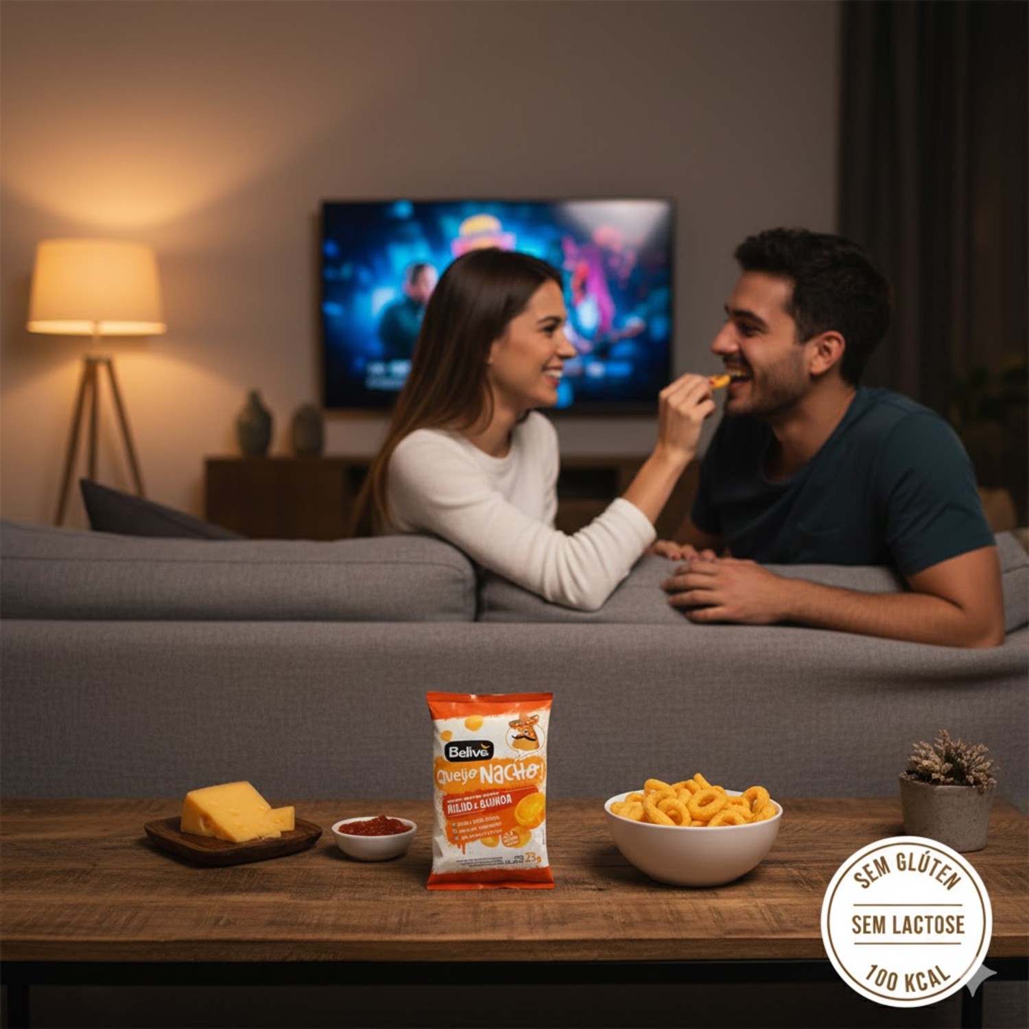 Salgadinho BELIVE s/ Gluten Queijo Nacho 25g foto 6