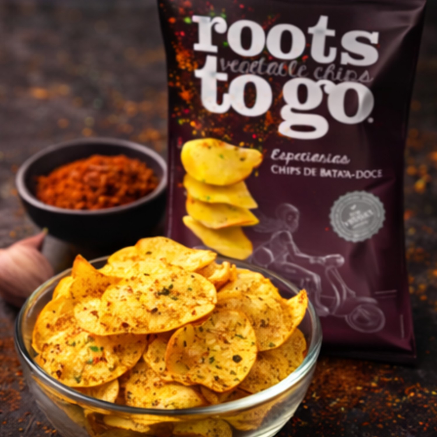 Chips de Batata-doce Roots To Go Especiarias 45g foto 3