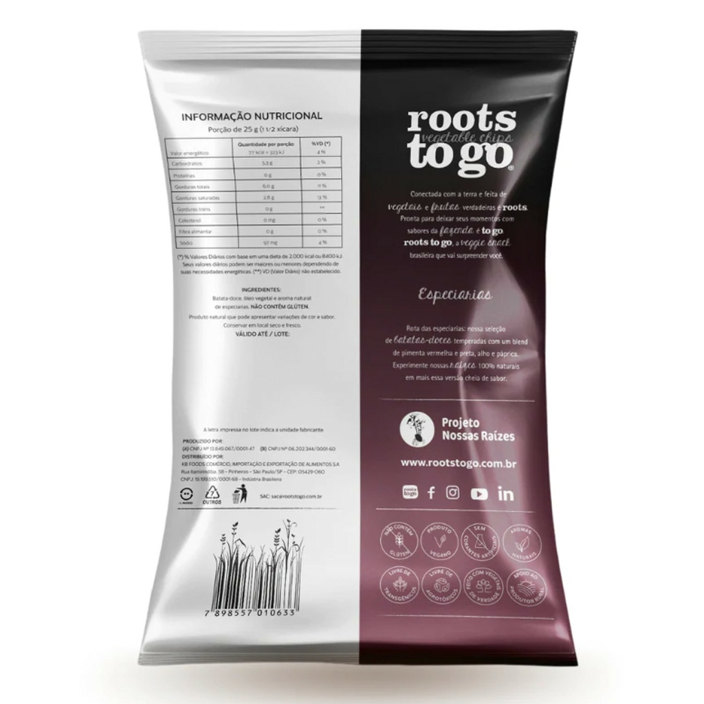 Chips de Batata-doce Roots To Go Especiarias 45g foto 10
