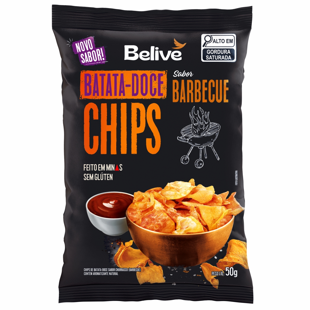 Batata Doce Chips Barbecue s/ Glúten BELIVE 50g