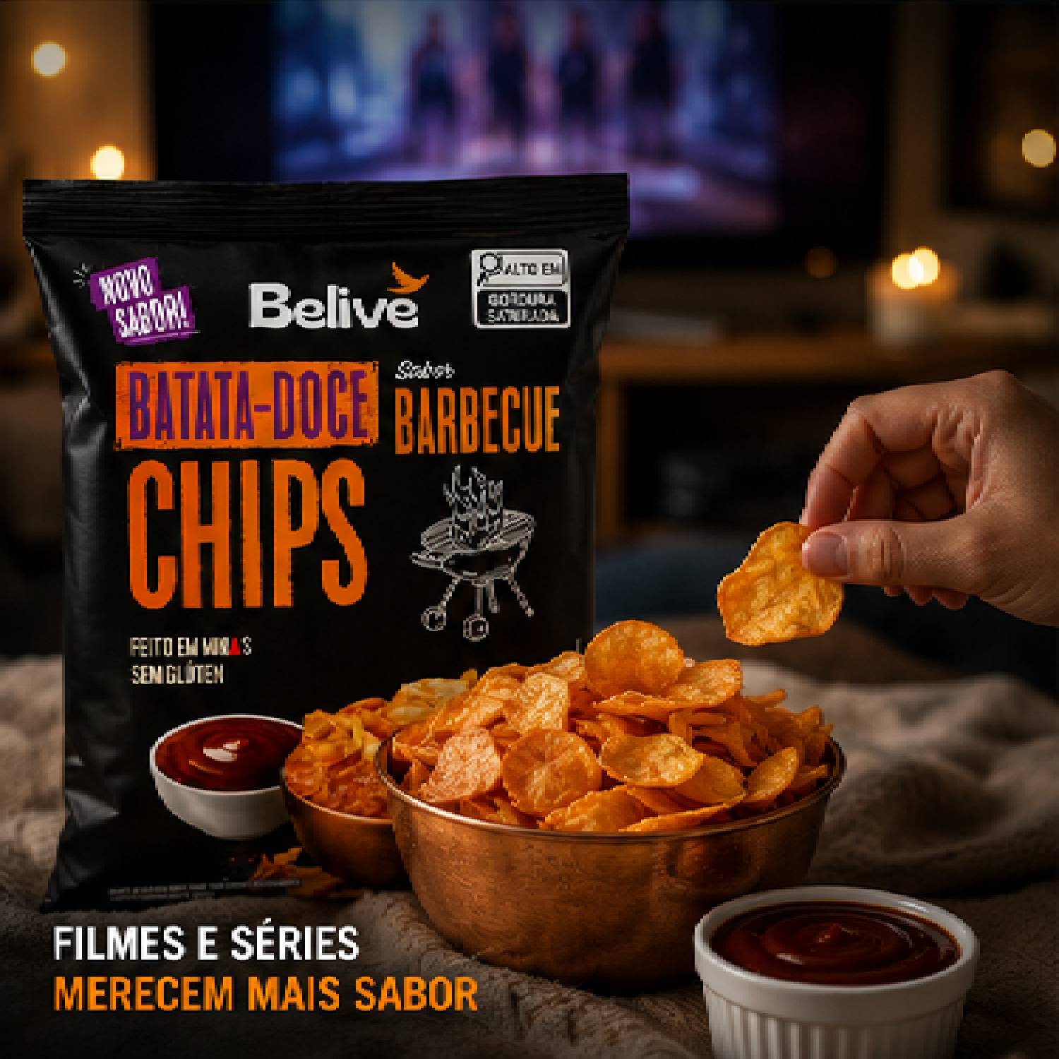 Batata Doce Chips Barbecue s/ Glúten BELIVE 50g foto 3