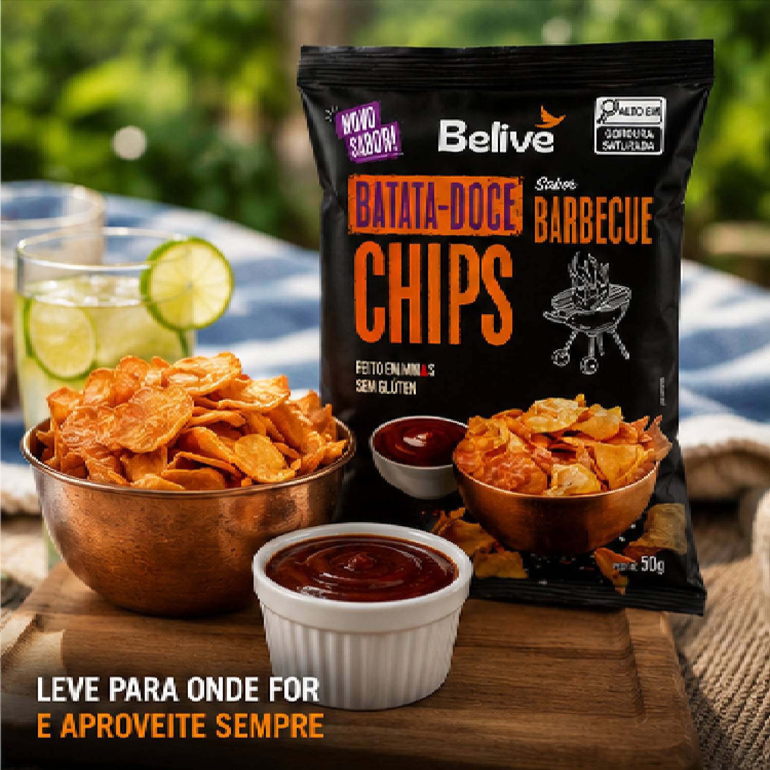 Batata Doce Chips Barbecue s/ Glúten BELIVE 50g foto 4