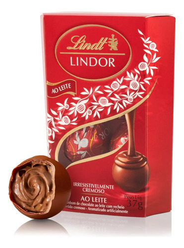 Bombom Chocolate Suiço LINDT Lindor ao Leite 37g foto 2
