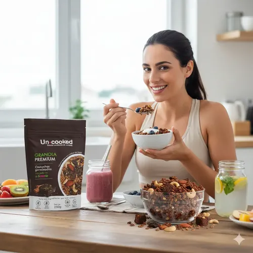 Granola UNCOOKED Castanhas Germinadas c/ Brawnie 250g foto 3