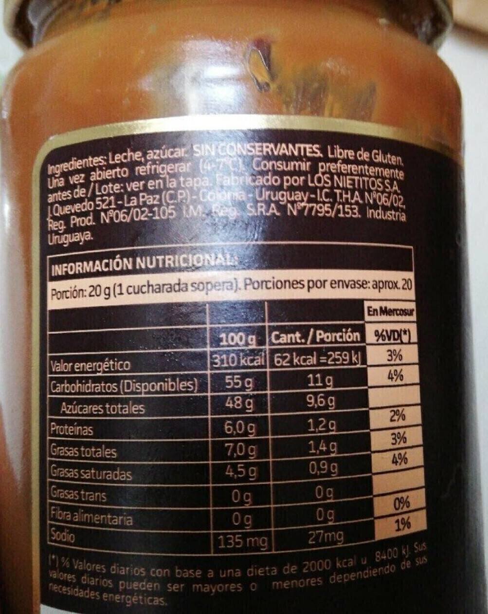 Doce de Leite Uruguaio LOS NIETITOS 400g foto 9