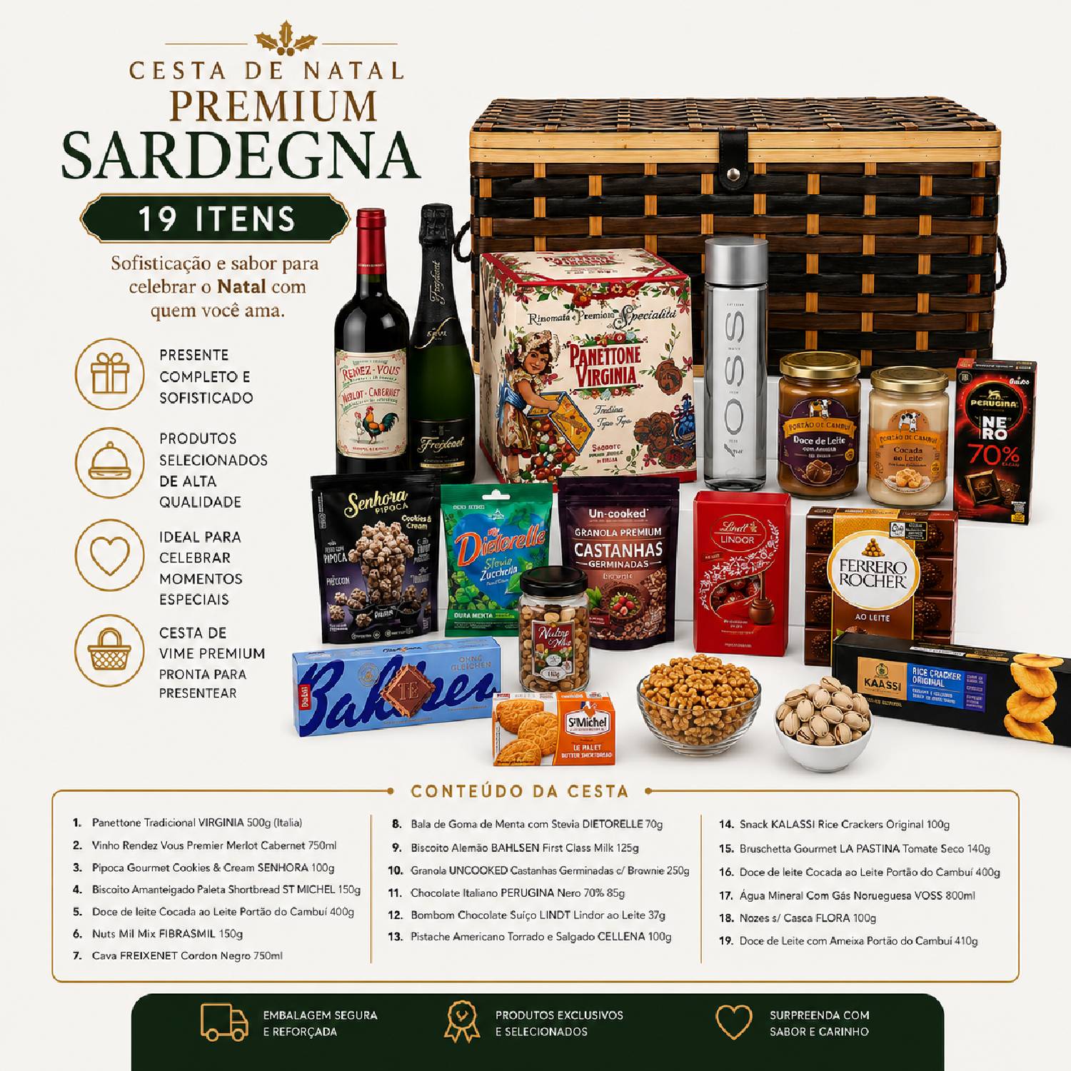 Cesta de Natal Premium SARDEGNA 19 Itens - Natal 2026 foto 2