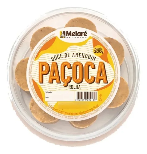 Paçoca Rolha Tradicional MELARÉ Pote 200g