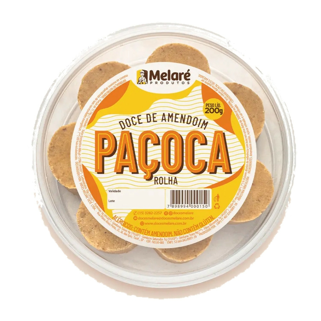 Paçoca Rolha Tradicional MELARÉ Pote 200g foto 2