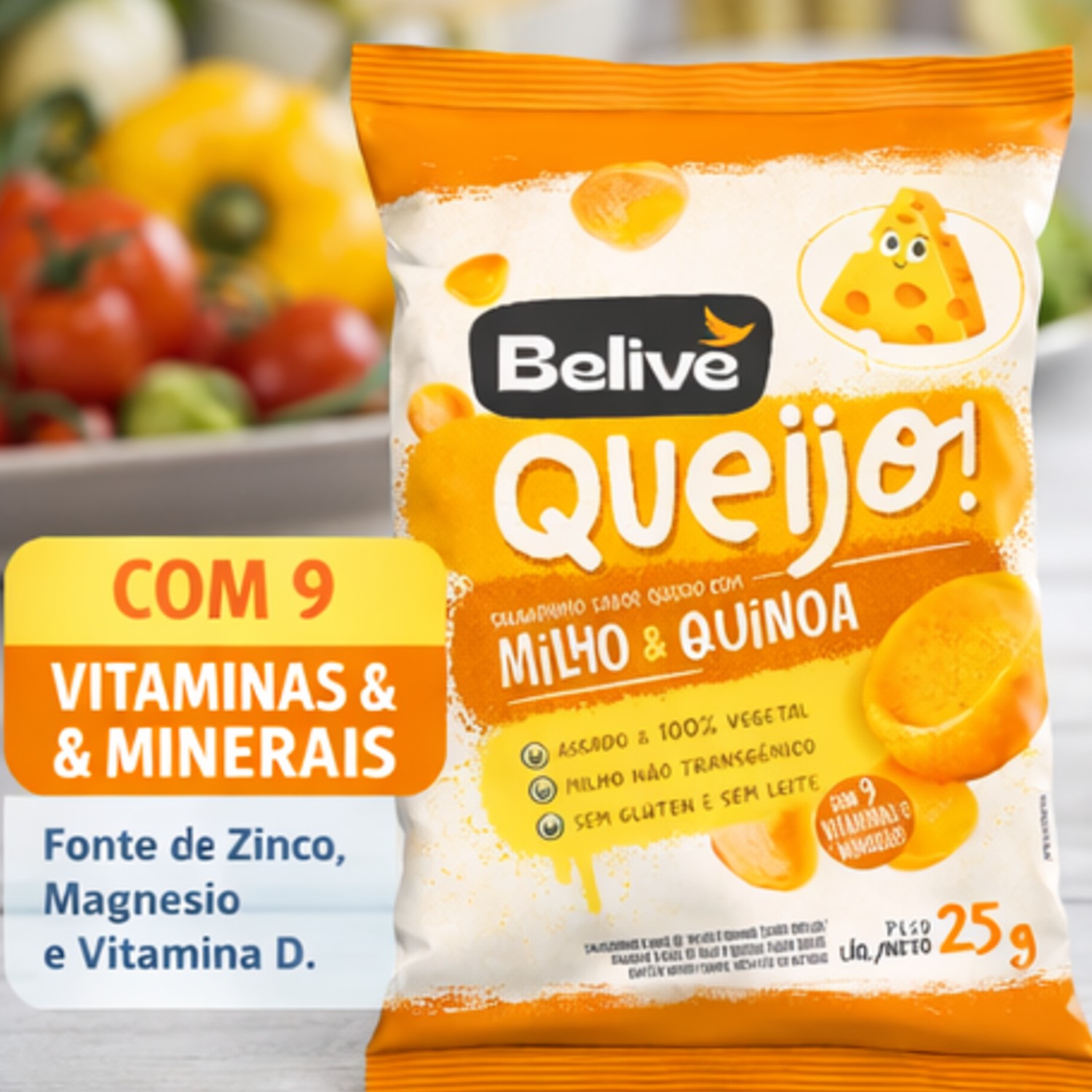 Salgadinho BELIVE Sabor Queijo S/ Gluten 25g foto 2