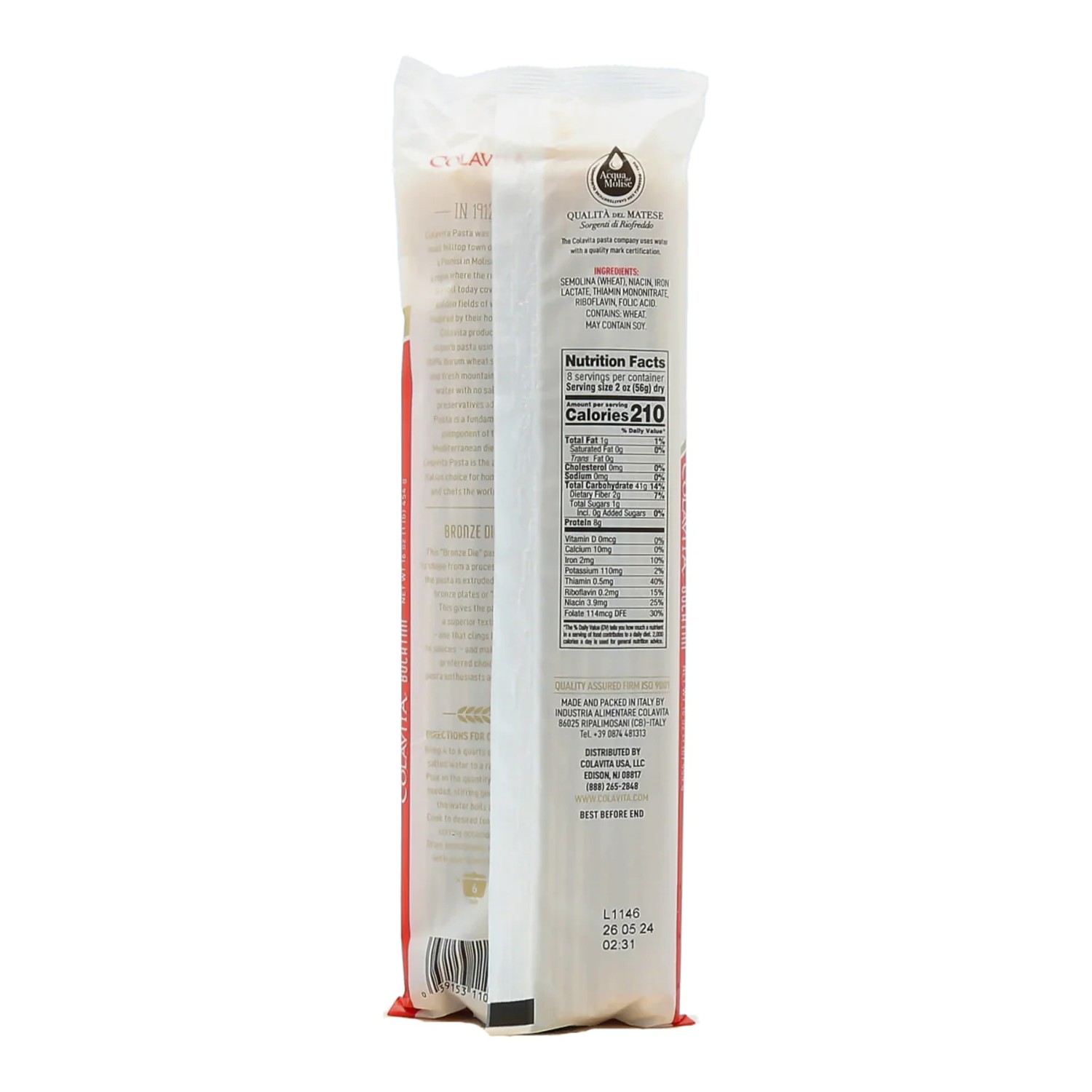 Macarrão Bucatini COLAVITA Grano Duro 500g foto 6